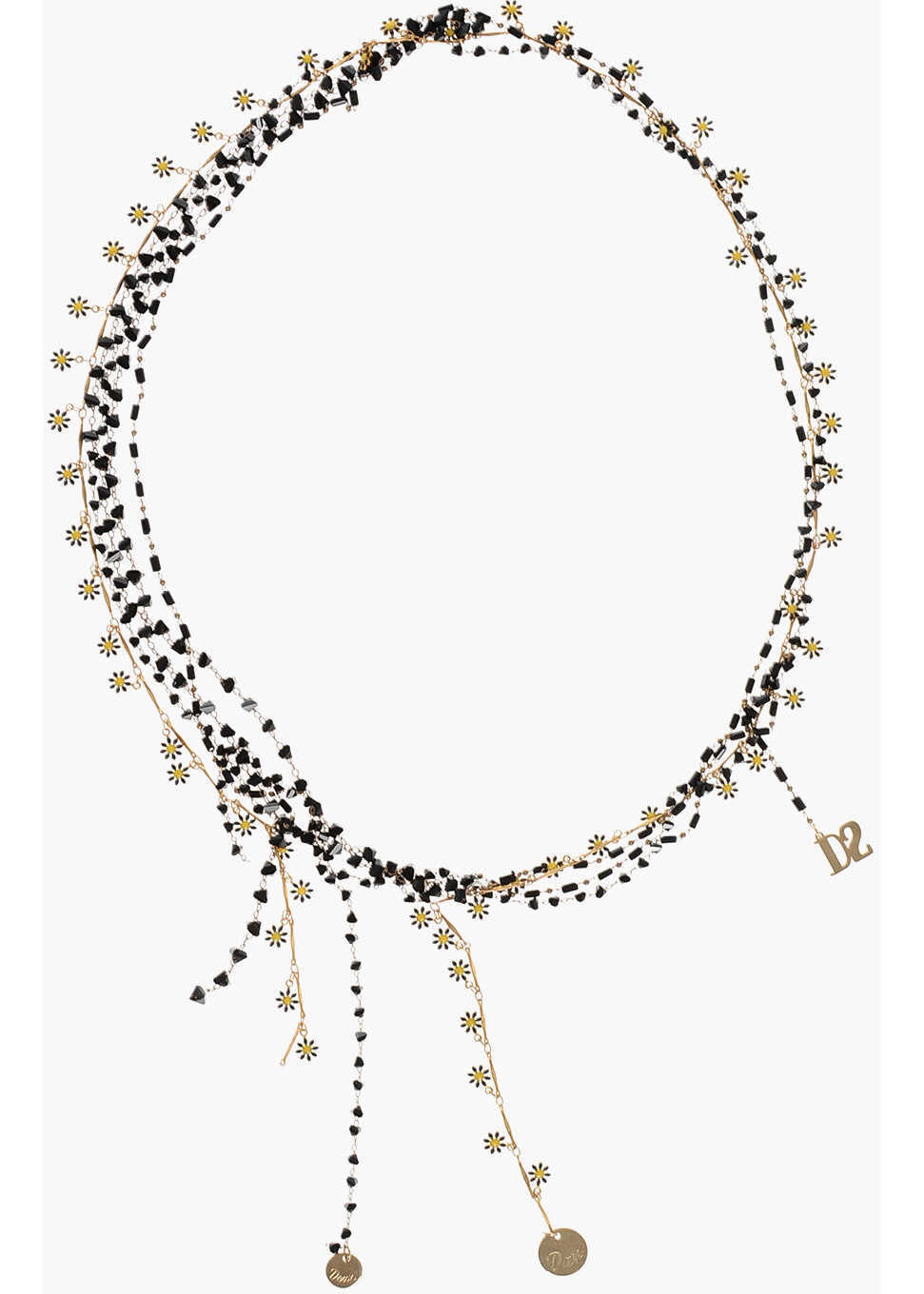 Coliere DSQUARED2 Beaded Touch Of Color Necklace With Floral Details Black Barbati (BM 18498238) 1