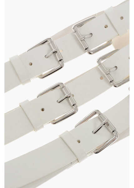 Curele DSQUARED2 Leather Triple Bustier Belt 150Cm White Femei (BM 18498244) 2