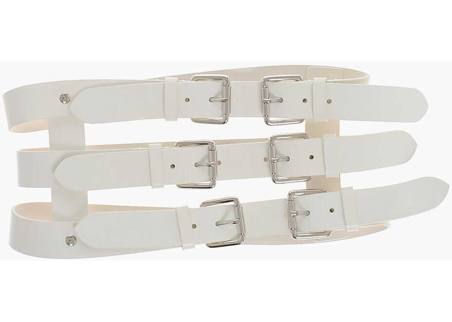 Curele DSQUARED2 Leather Triple Bustier Belt 150Cm White Femei (BM 18498244) 1