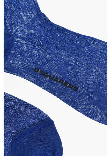 Sosete DSQUARED2 Ribbed Long Socks Blue Femei (BM 18498247) 2