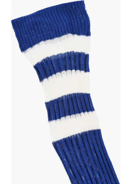 Sosete DSQUARED2 Two-Tone Ribbed Long Socks Blue Femei (BM 18498274) 3