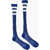 DSQUARED2 Two-Tone Ribbed Long Socks Blue