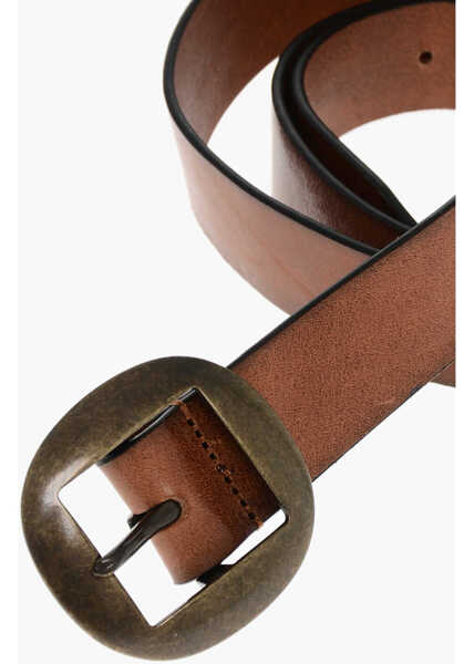 Curele DSQUARED2 Leather Belt With Brass Buckle 30Mm Brown Barbati (BM 18498277) 2