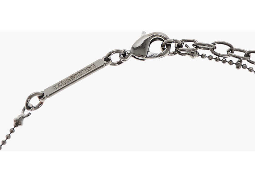 Coliere DSQUARED2 Metal Necklace With Rose Pendant Black Barbati (BM 18498592) 3