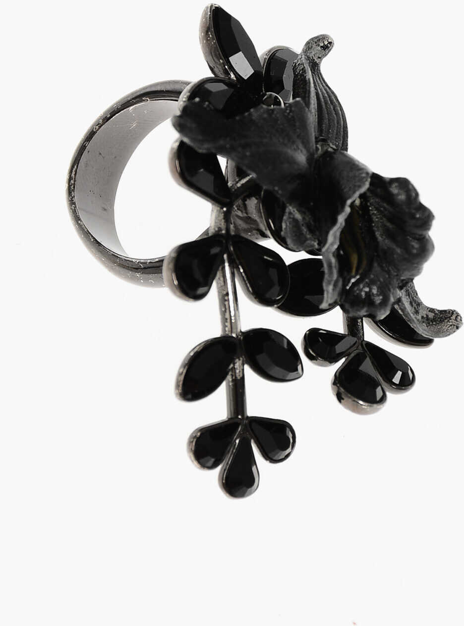 Inele DSQUARED2 Embellished Flower And Jewelry Ring Black Femei (BM 18498595) 3