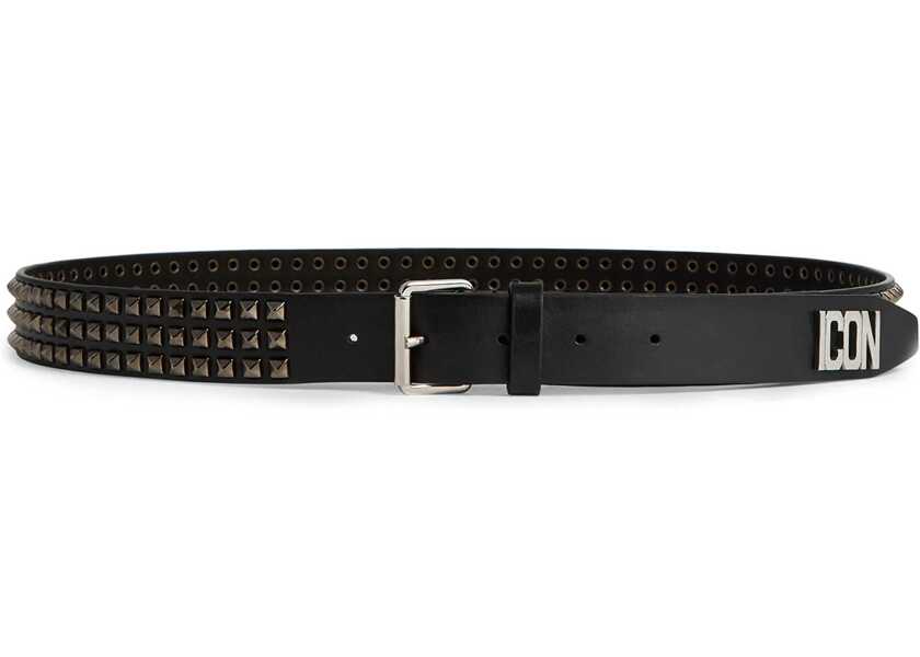Curele DSQUARED2 Studded Leather Icon Belt 30Mm Black Barbati (BM 18498604) 1