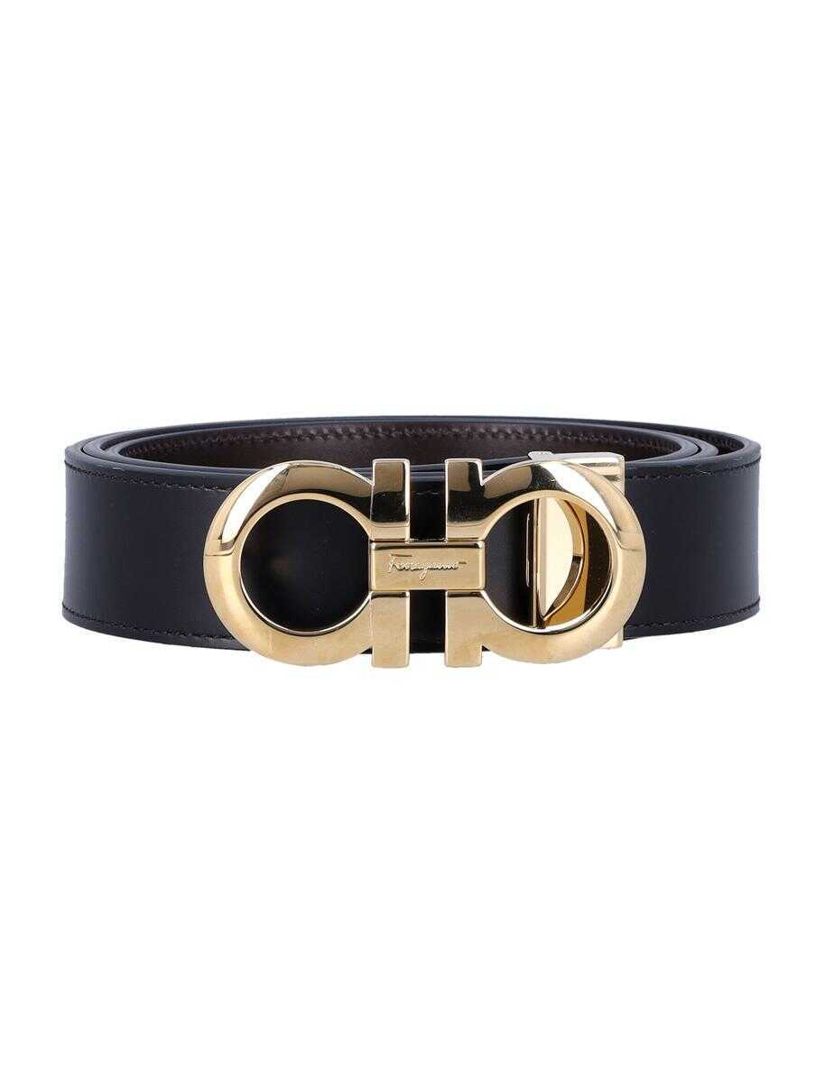 Curele Salvatore Ferragamo Salvatore Ferragamo Reversible And Adjustable Gancini Belt NERO HICKORY Barbati (BM 18499215) 2