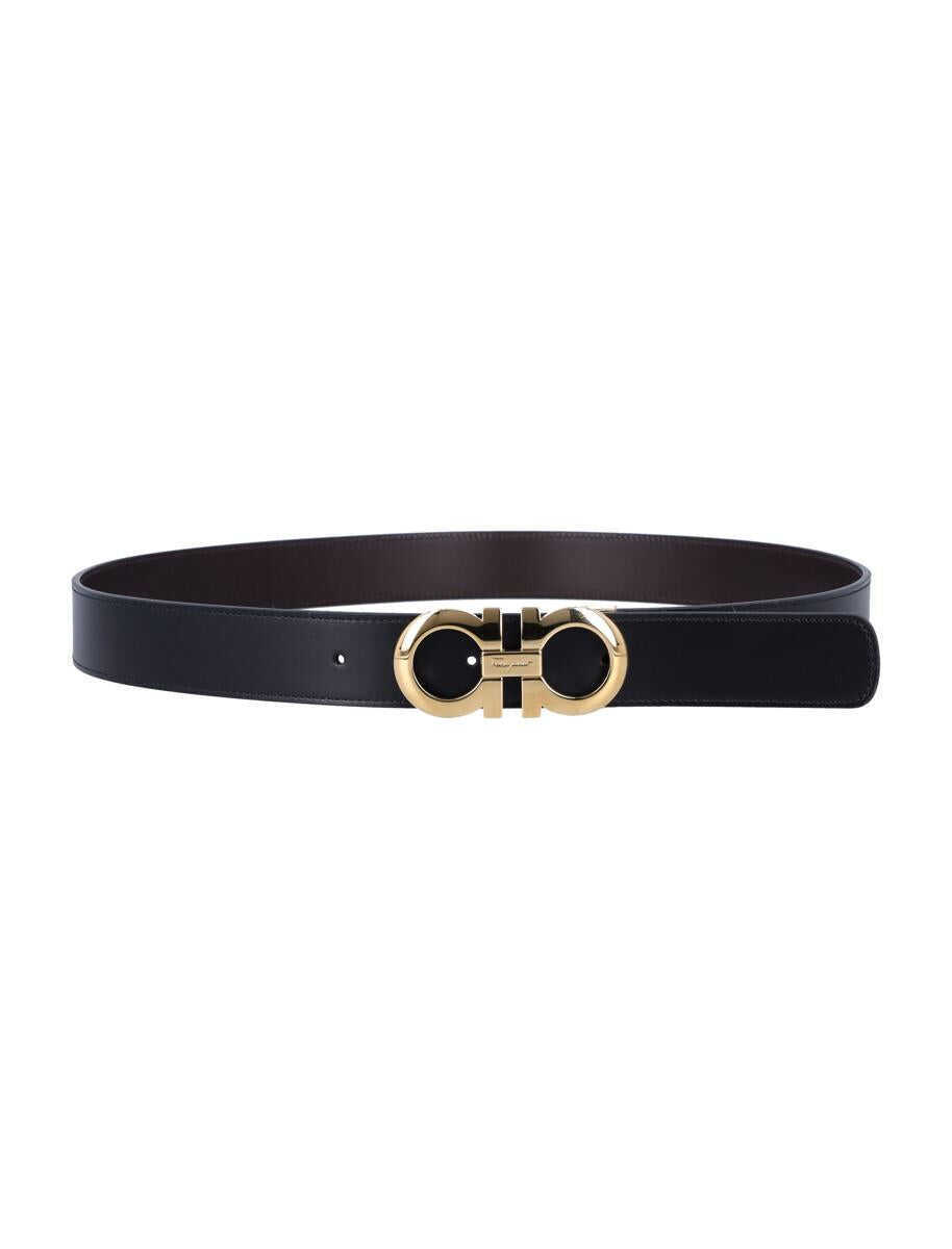 Curele Salvatore Ferragamo Salvatore Ferragamo Reversible And Adjustable Gancini Belt NERO HICKORY Barbati (BM 18499215) 4