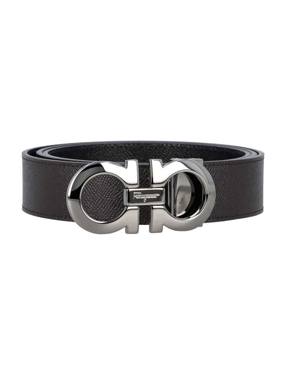 Curele Salvatore Ferragamo Salvatore Ferragamo Reversible And Adjustable Gancini Belt NERO HICKORY Barbati (BM 18499215) 1