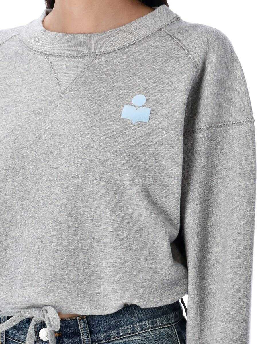 Bluze de trening Isabel Marant Isabel Marant toile Margo Cropped Hoodie GREY ICE BLUE Femei (BM 18499260) 3
