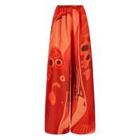 Pantaloni casual Salvatore Ferragamo Palazzo Silk Pants Femei