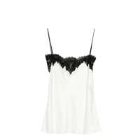 Topuri Stella McCartney Stella McCartney Haut Sans Manches En Satin Et Dentelle