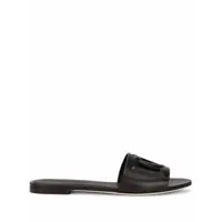 Sandale Dolce & Gabbana Dg Logo Leather Flat Sandals Femei