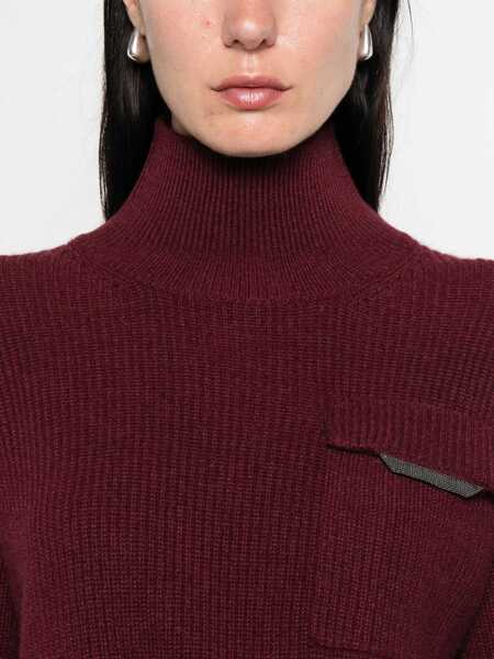 Pulovere Brunello Cucinelli Brunello Cucinelli Cashmere Turtle-Neck Jumper Red Femei (BM 18502524) 5
