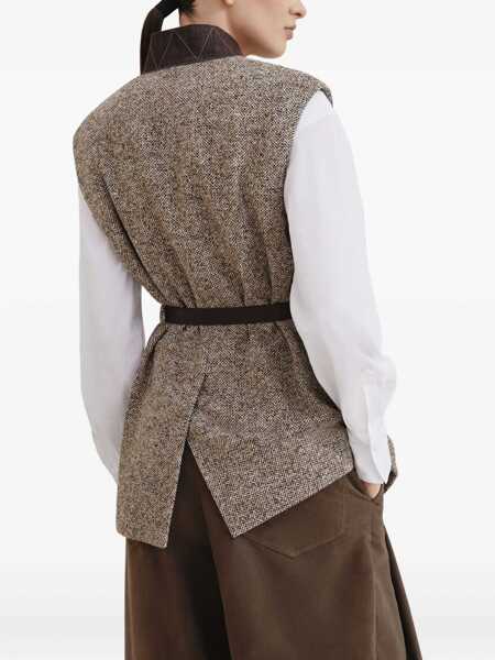 Geci Brunello Cucinelli Brunello Cucinelli Jackets OCHREPANAMABLACK Femei (BM 18502770) 4