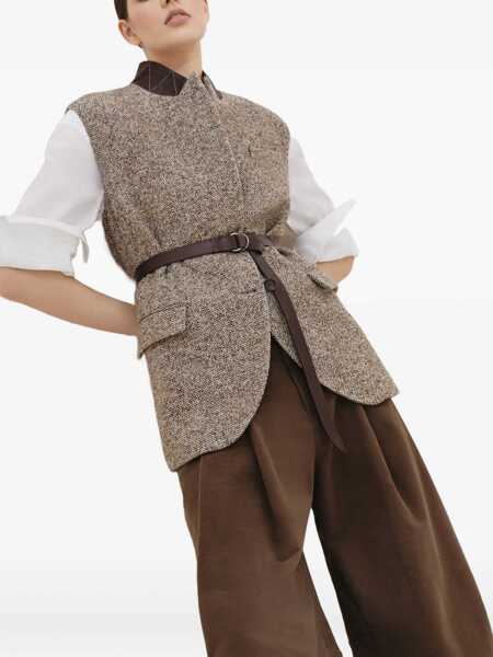 Geci Brunello Cucinelli Brunello Cucinelli Jackets OCHREPANAMABLACK Femei (BM 18502770) 5