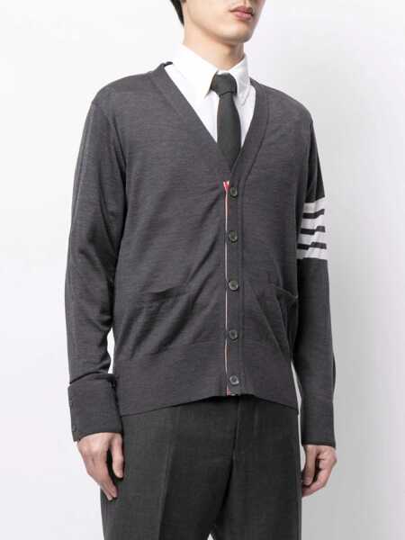 Pulovere Thom Browne Thom Browne Merino Wool Cardigan GRAY Barbati (BM 18502824) 3
