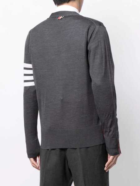 Pulovere Thom Browne Thom Browne Merino Wool Cardigan GRAY Barbati (BM 18502824) 4