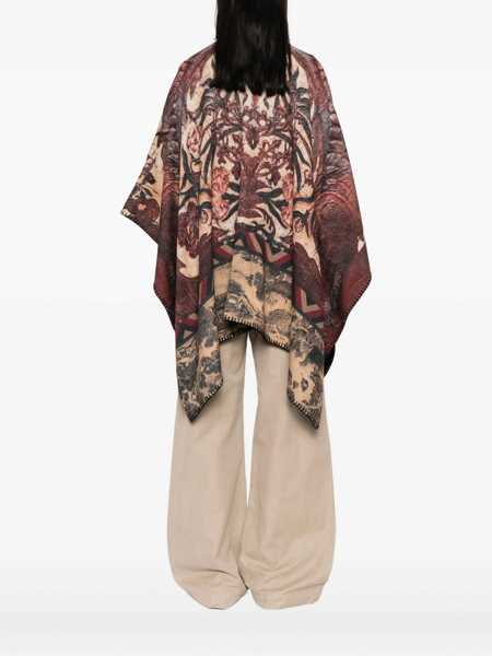 Geci PIERRE-LOUIS MASCIA Pierre-Louis Mascia Wool Printed Poncho BROWN Femei (BM 18503055) 4