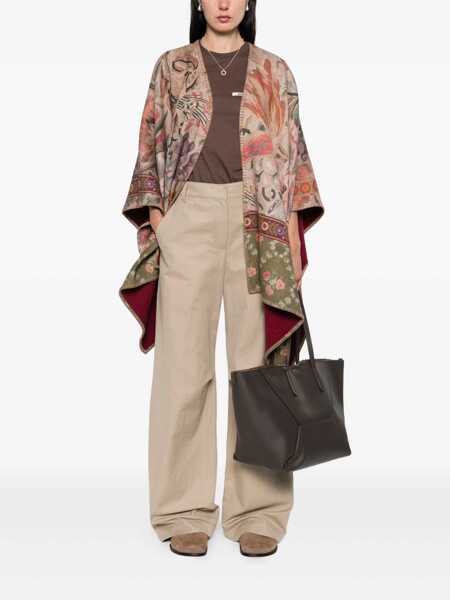 Geci PIERRE-LOUIS MASCIA Pierre-Louis Mascia Wool Printed Poncho RED Femei (BM 18503058) 2