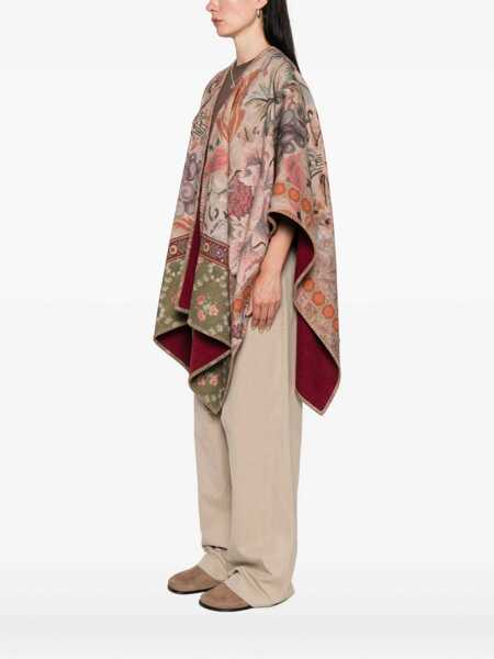 Geci PIERRE-LOUIS MASCIA Pierre-Louis Mascia Wool Printed Poncho RED Femei (BM 18503058) 3