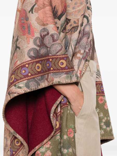 Geci PIERRE-LOUIS MASCIA Pierre-Louis Mascia Wool Printed Poncho RED Femei (BM 18503058) 5