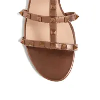 Sandale Valentino Garavani Dama - Sandale Valentino Garavani Valentino Garavani Rockstu Leather Flat Sandals BROWN Femei (BM 18503787) - B-mall.ro