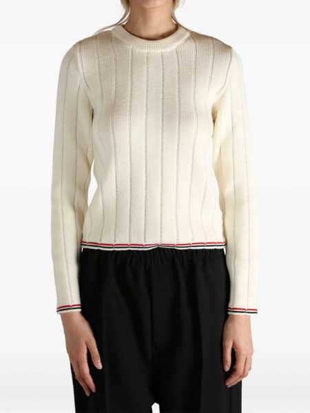 Pulovere Thom Browne Ribbed Sweater WHITE Femei (BM 18504103) 2