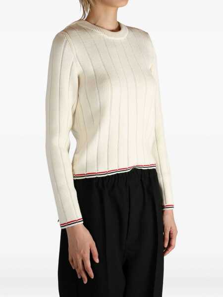 Pulovere Thom Browne Ribbed Sweater WHITE Femei (BM 18504103) 3