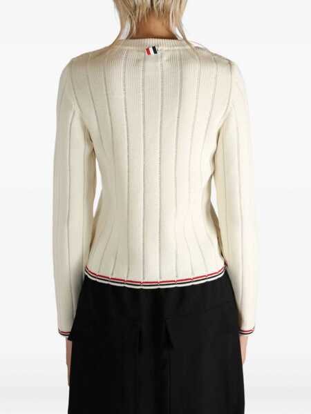 Pulovere Thom Browne Ribbed Sweater WHITE Femei (BM 18504103) 4
