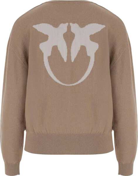 Pulovere Pinko Logo Sweater CAMMELLO/BIANCO Femei (BM 18504106) 2