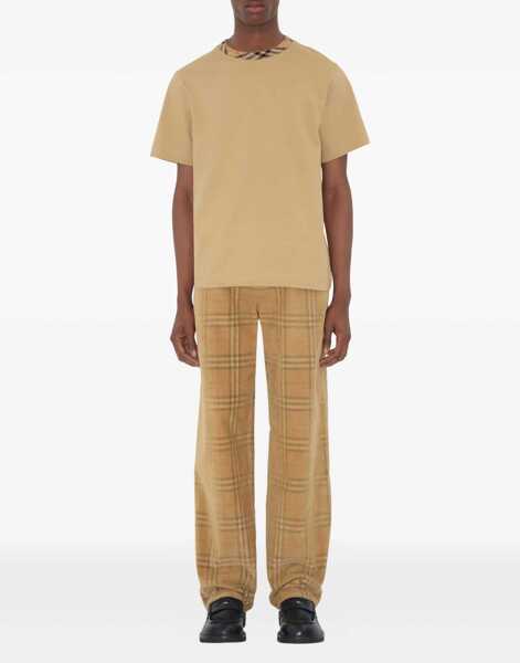 Pantaloni casual Burberry Velvet Pants SAND IP CHECK Barbati (BM 18504151) 2
