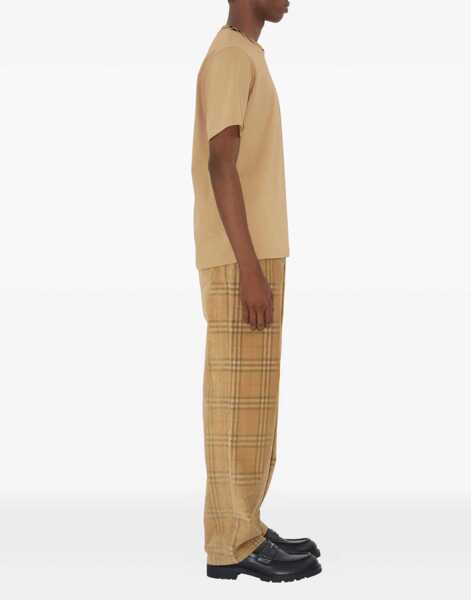 Pantaloni casual Burberry Velvet Pants SAND IP CHECK Barbati (BM 18504151) 3