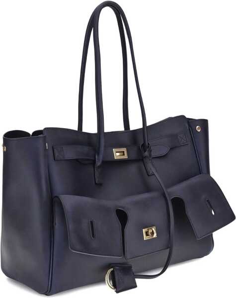 Genti de umar Balenciaga Medium Bel Air Shoulder Bag MARINE BLUE Femei (BM 18504178) 2