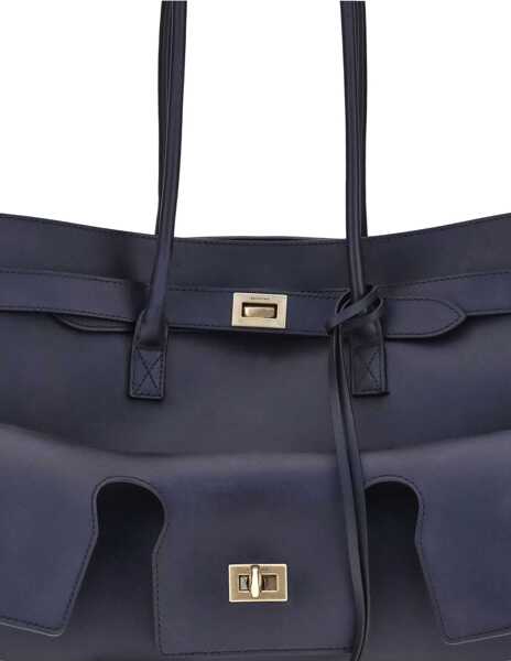 Genti de umar Balenciaga Medium Bel Air Shoulder Bag MARINE BLUE Femei (BM 18504178) 4