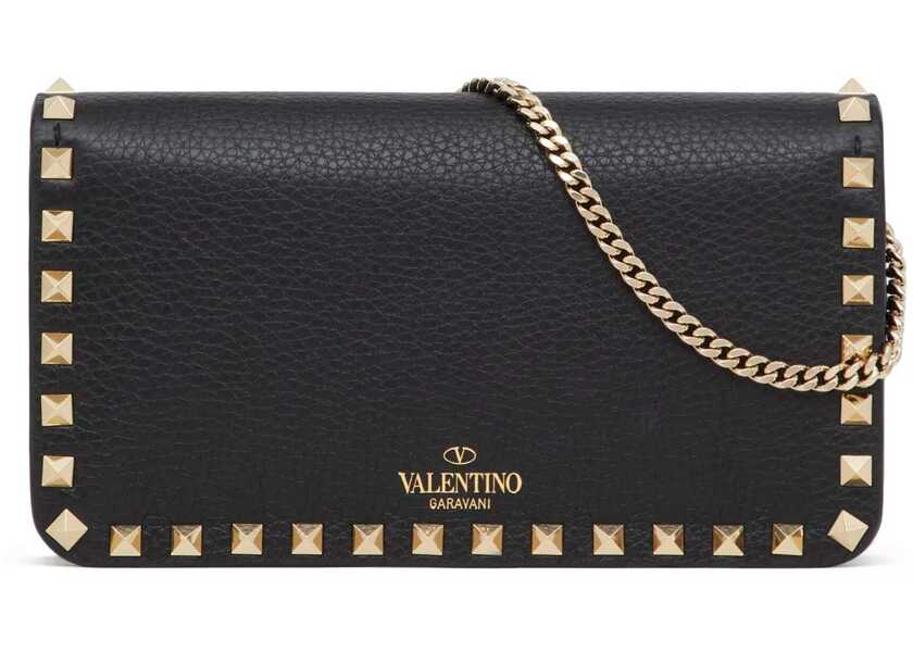 Genti plic Valentino Garavani Rockstud Pochette with chain NERO Femei (BM 18504205) 3