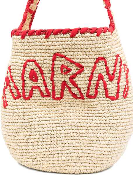 Genti de umar Marni Medium Nassa Shoulder Bag NATURAL/RED Femei (BM 18504250) 4