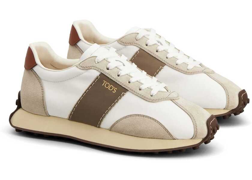 Sneakers TODS Leather And Fabric Sneaker BEIGE Femei (BM 18504292) 2