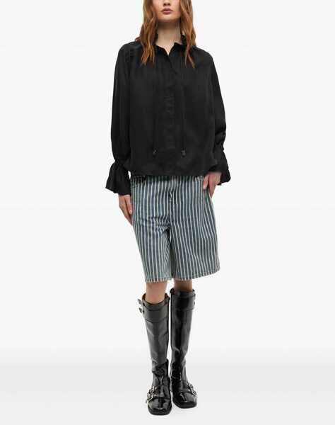 Bluze Ganni Fluid Cupro Shirt BLACK Femei (BM 18504358) 2