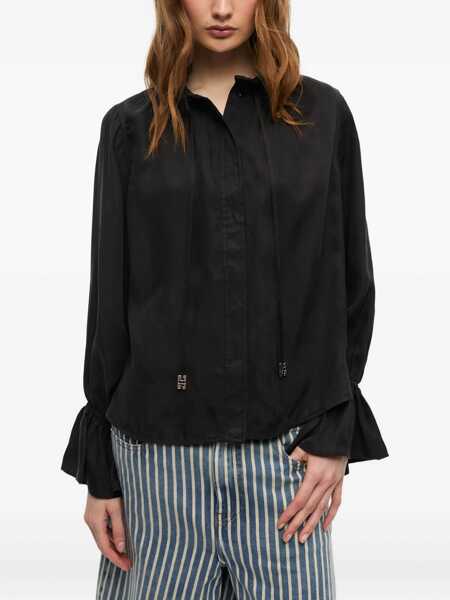 Bluze Ganni Fluid Cupro Shirt BLACK Femei (BM 18504358) 3
