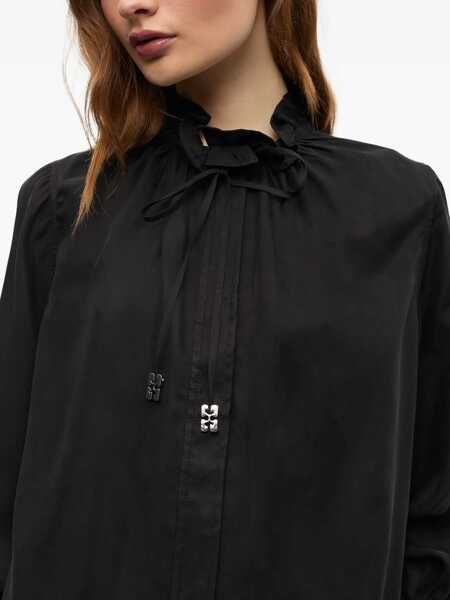 Bluze Ganni Fluid Cupro Shirt BLACK Femei (BM 18504358) 5
