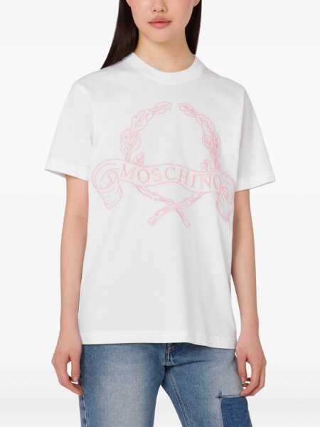 Tricouri Moschino T-Shirt With Embroidery WHITE Femei (BM 18504361) 3
