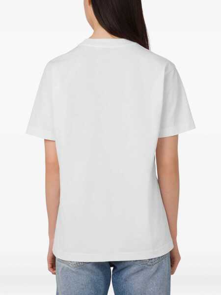 Tricouri Moschino T-Shirt With Embroidery WHITE Femei (BM 18504361) 4