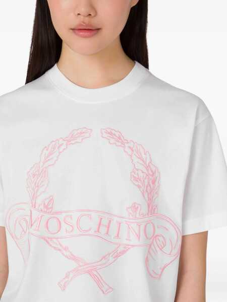 Tricouri Moschino T-Shirt With Embroidery WHITE Femei (BM 18504361) 5