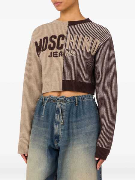 Pulovere casual MOSCHINO JEANS Inlay Logo Jersey BROWN Femei (BM 18504364) 2