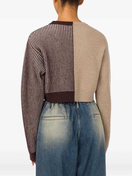 Pulovere casual MOSCHINO JEANS Inlay Logo Jersey BROWN Femei (BM 18504364) 3