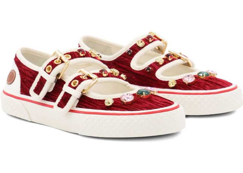 Sneakers Valentino Garavani Velvet Dollyboard Ballerina Sneaker BORDEAUX Femei (BM 18504385) 2