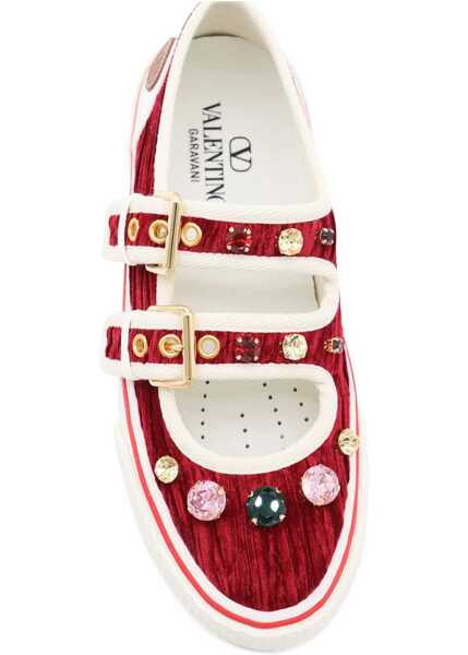 Sneakers Valentino Garavani Velvet Dollyboard Ballerina Sneaker BORDEAUX Femei (BM 18504385) 3