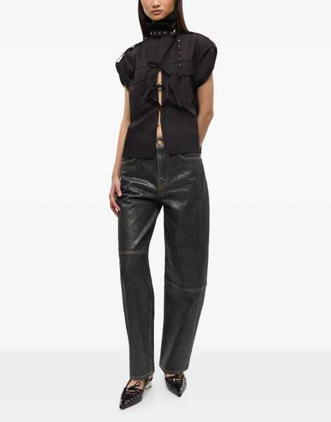 Blugi skinny Ganni Stary Jeans In Sparkling Foil BLACK Femei (BM 18504394) 2