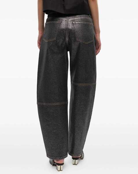 Blugi skinny Ganni Stary Jeans In Sparkling Foil BLACK Femei (BM 18504394) 4